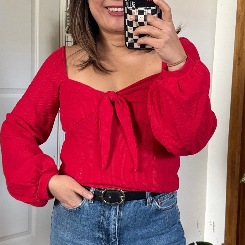 Free people SweetHeart Red Top. Size M